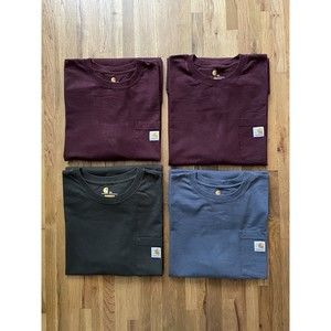 Carhartt Original Fit Pocket T-Shirt 2XL Workwear Lot of 4 Peat, Bluestone, Port
